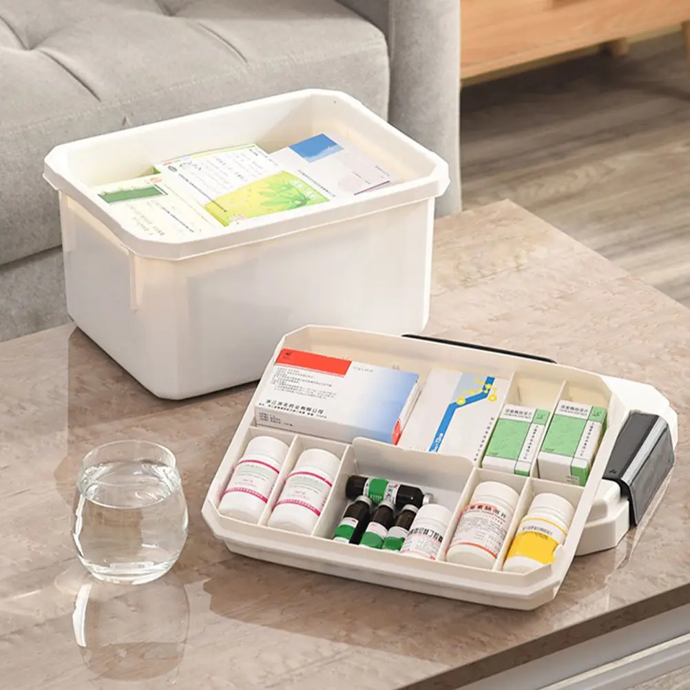 1Pcs Versatile Storage Case Medicine Box Household First Aid Kit Portable Medicine Chest for Family Business Emergency Sundries
