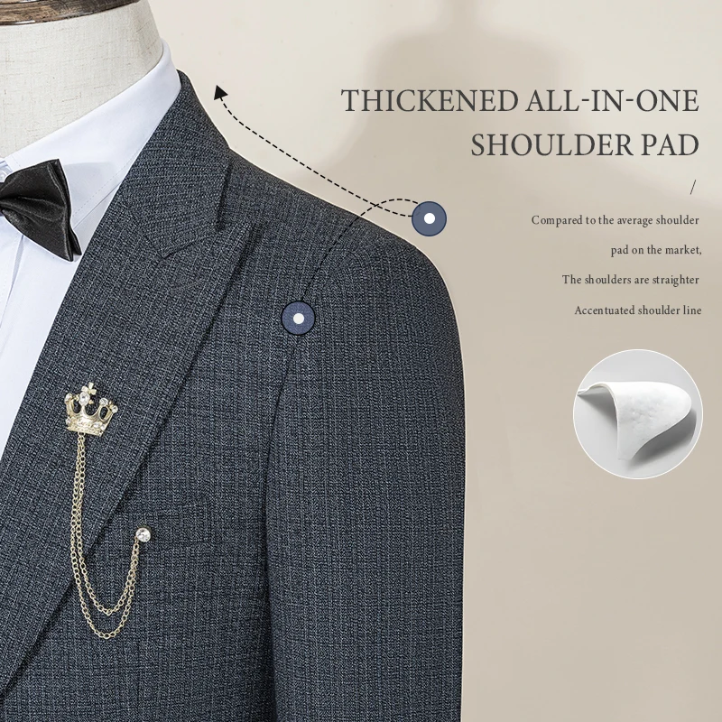 ST Cassy luxury maroon Men Suit Slim Fit Male Groom Wedding Blazers Party Dress  Suit Business Office three-piece suit