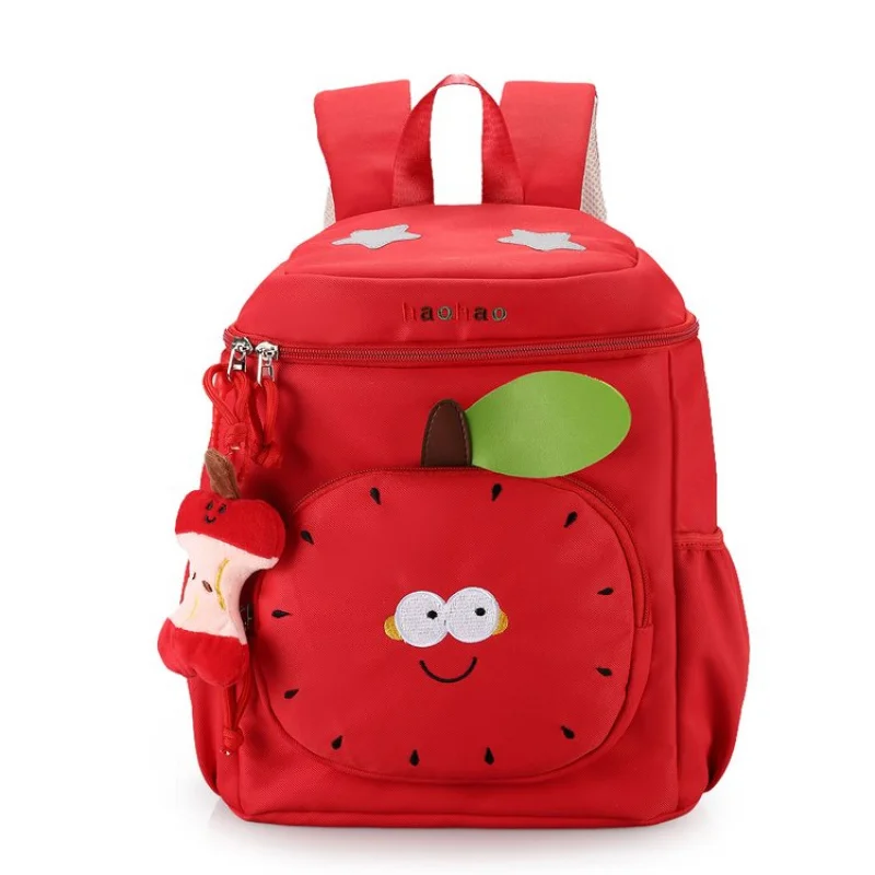 

Sweet Apple Backpack Cute Student Mini Packsack Multi Pocket Cartoon Schoolbag Girl Embroidery Apple Children Bags