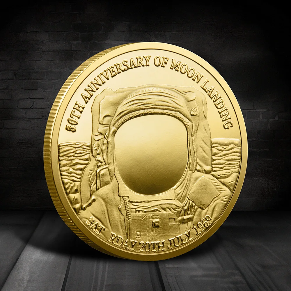 Aerospace Commemorative Coin Apollo Moon Landing 50th Anniversary Commemorative Coin Lunar Exploration Commemorative Coin