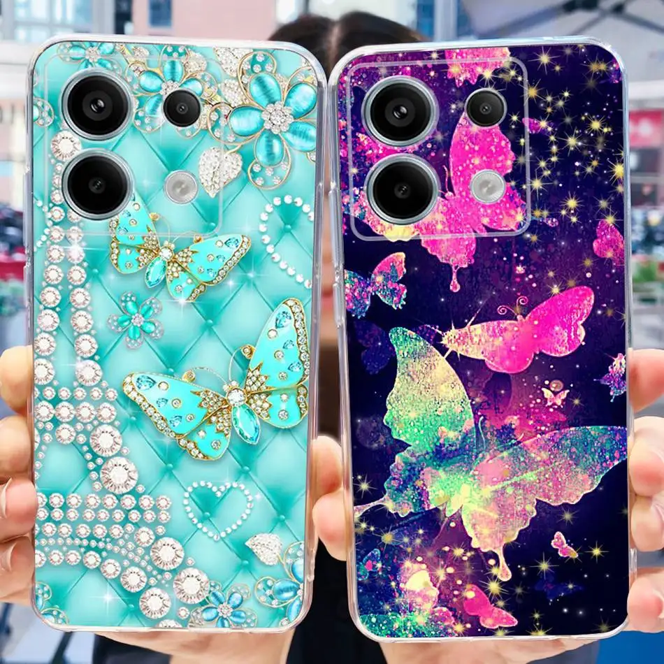 For Xiaomi Poco X6 Pro Case 2023 Elegant Flower Painted Phone Back Cover For POCO X6 Pro 5G Poco X6Pro Soft Silicone TPU Bumper