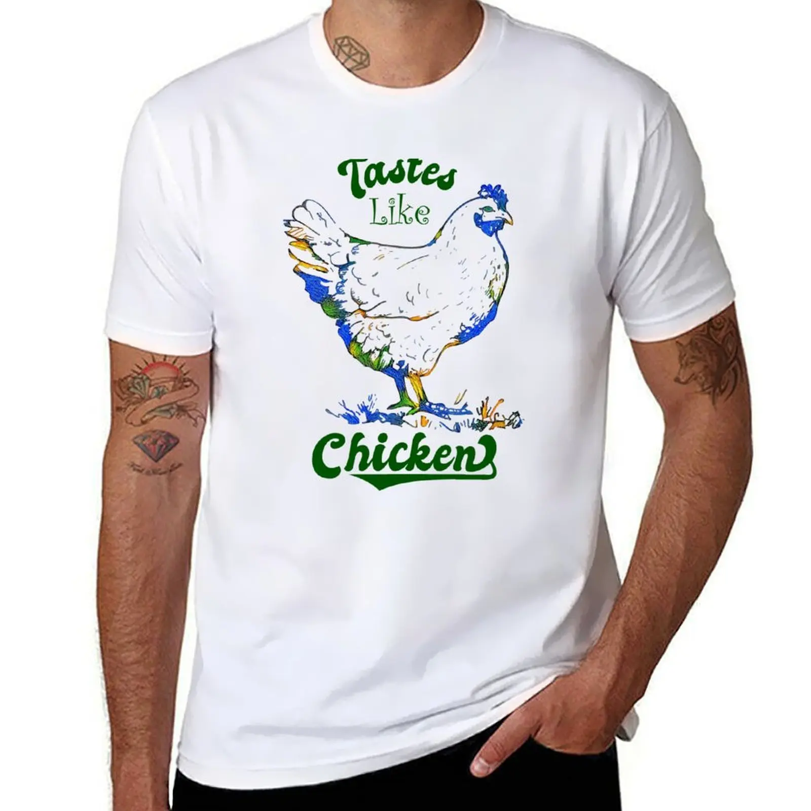 

Tastes Like Chicken - Whimsical - Funny - Farm Animal T-Shirt t shirt man designer anime t shirts oversize T-Shirt