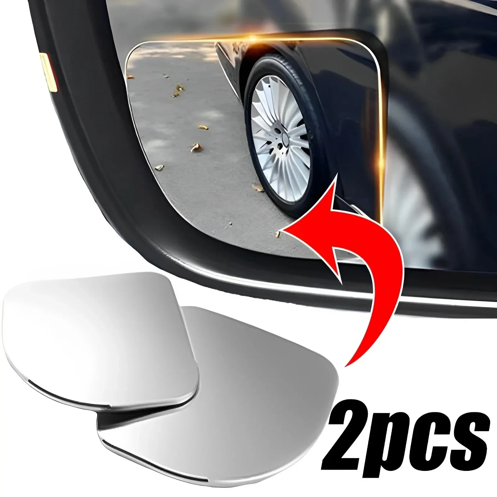

2pcs Car Wide Angle Car Blind Spot Mirrors 360 Adjustable Auxiliary Rearview Mirrors HD Frameless Small Round Mirror