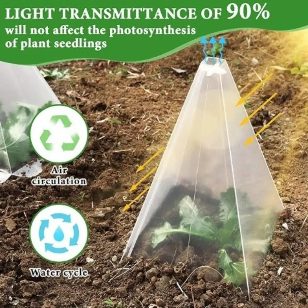 

Прозрачный вентилируемый многоразовый чехол для защиты растений, всепогодный складной колпак для рассады, садовые колбычки
