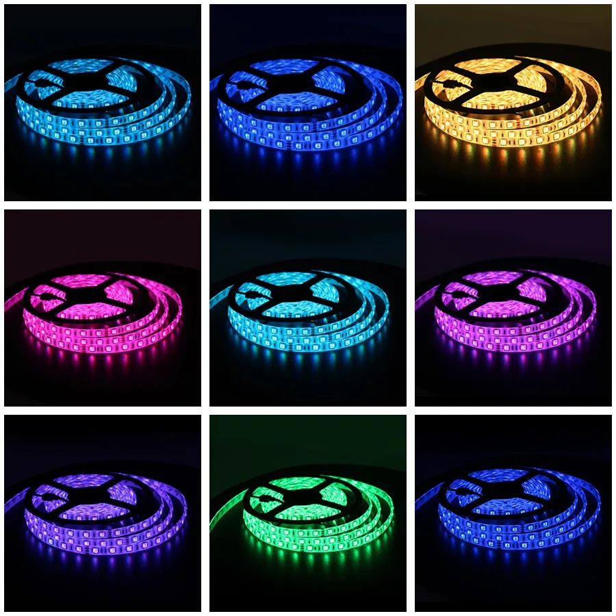 

RGB LED Strip SMD 5050 Flexible LED Lamp Tape DC 12V Waterproof Strip Light TV Backlight 60leds Ribbon Lamp For Room Decoration