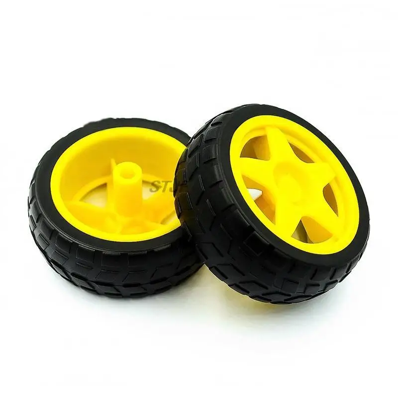 Smart car chassis Robot tire + DC gear motor set Wheel Motor TT Motor DC3V-6V geared motor Rubber wheel