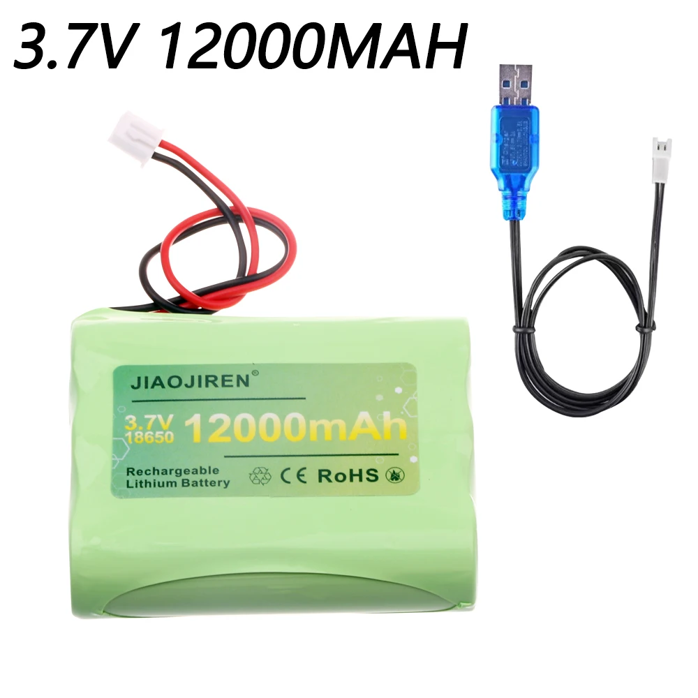 3,7 V 18650 12000 mAh lithiumbatterijen met USB-oplader voor vissen LED-licht Bluetooth-luidspreker 3,7 V oplaadbare batterij
