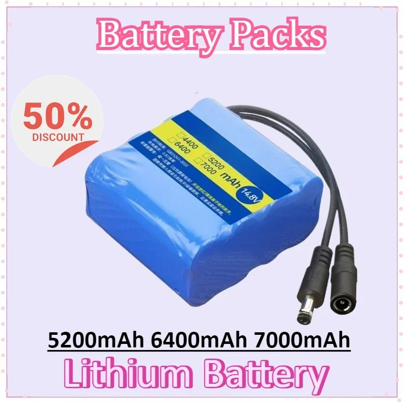 

14.8V 5200mAh 6400mAh 7000mAh Lithium Battery Pack with Protective Plate Rechargeable for Sweeping Robot 8 Battery Cells