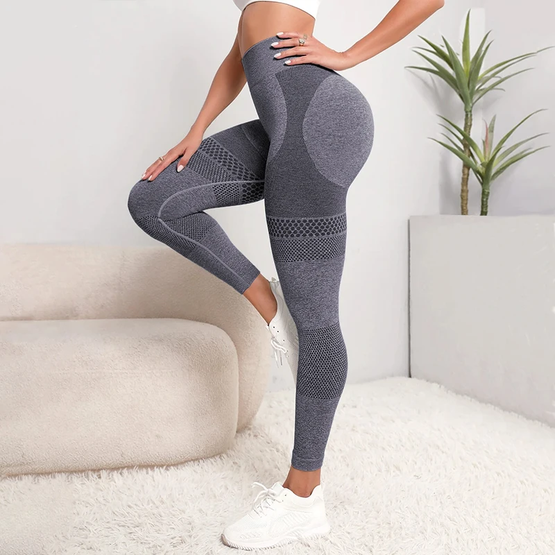 Women High Waist Seamless Workout Leggings Gym Contour Yoga Pants Athletic Tights