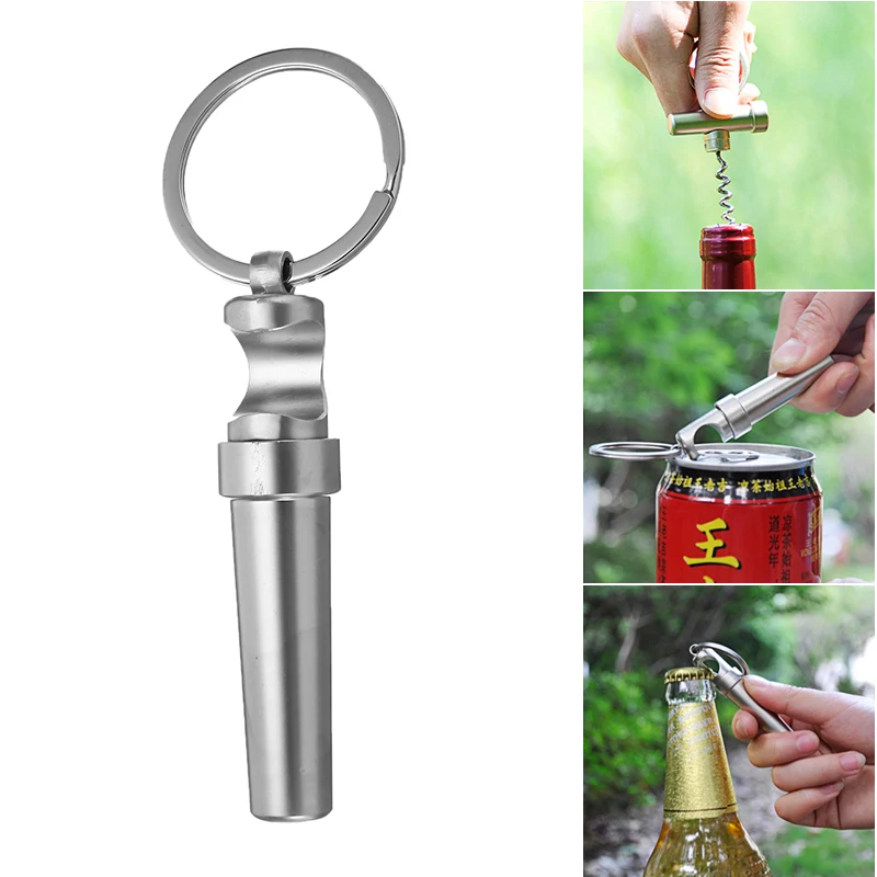 Di Động Mini Đa Chức Năng Mở Nắp Chai Rượu Vang Dụng Cụ Mở Bia Gỗ Pin Nút Chai Tẩy Nhà Bếp Và Thanh Phụ Kiện Nhiều Phong Cách