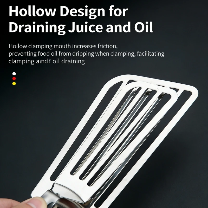 Long Steel Handling Tongs Bread Gripper Steak Turner Clamp Home Cooking Use