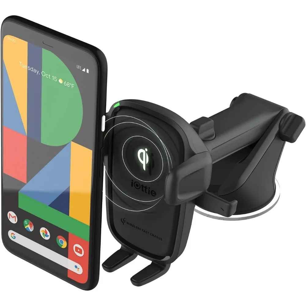

Universal Car Mount with Wireless Charging, One-Touch Lock for Smartphones, Adjustable Design