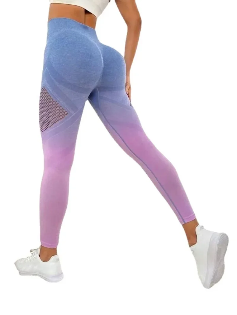 

Hollow Women Sport Leggings Fitness Yoga High Waist Butt Lift Curves Workout Tights Elastic Gym Training Pants Female Seamless