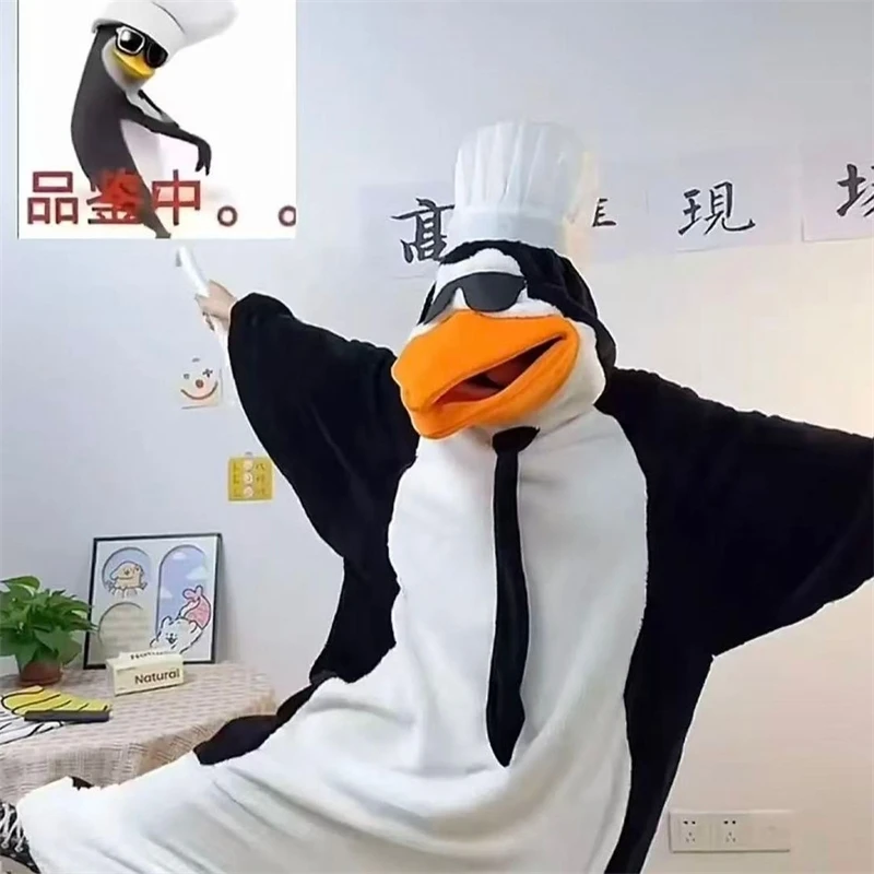 Thick Outer Plush Penguin Jumpsuit Women Coral Fleece Pajamas Cute Home Clothes Winter Autumn Cozy Warm Sleepwear For Women