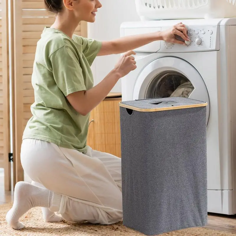 

Dirty Laundry Basket Shower Storage Basket Foldable 105L Capacity Portable Storage Bag For Self-Driving Tour Space Saving