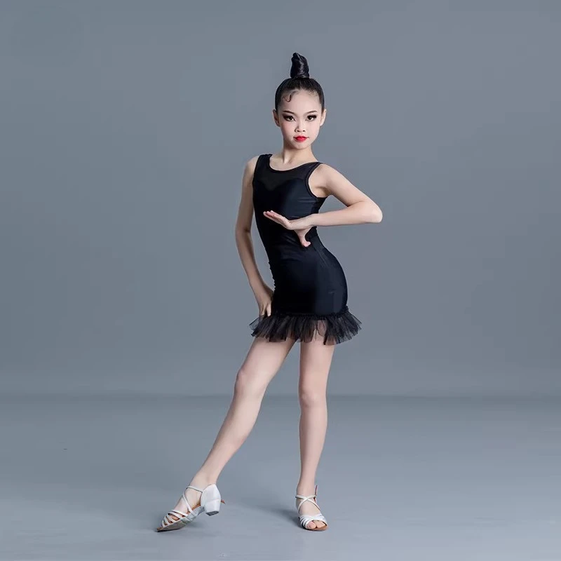 New Latin Dance Costumes Adult Children's Sleeveless Practice Competition Grade Test Dress