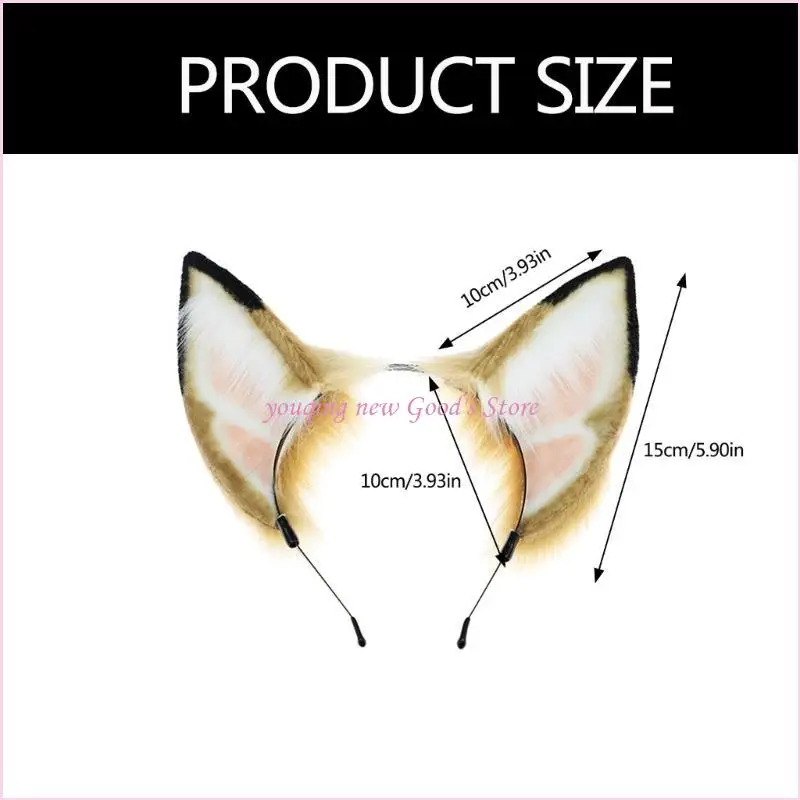 57QA واقعية الوحش الأذن طوق الشعر للعب الأدوار تأثيري حلي عقال فستان الهالوين حتى طوق الشعر انحناء أنيمي هيرباند #6