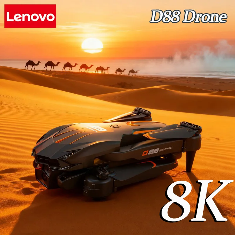 Lenovo D88 Drone 8K HD Dual Camera Professional Aerial Photography Optical Flow Hovering Gesture Shooting Folding Brushless UAV