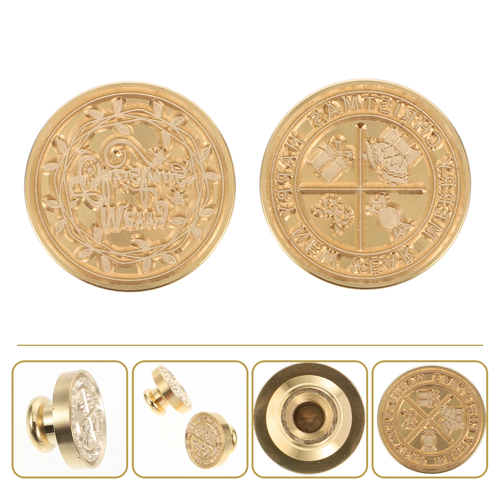 

2 Pcs Wax Seal for Letter Sealing Heads Kit Fire Copper Alloy