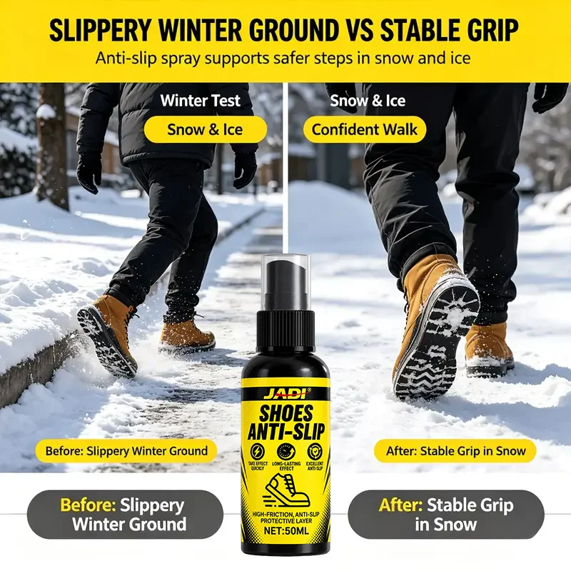 Anti-Slip Sole Spray, Quick Grip Enhancer Coating, Improves Traction for Outdoor Sports Work Hiking Boots Shoe Care