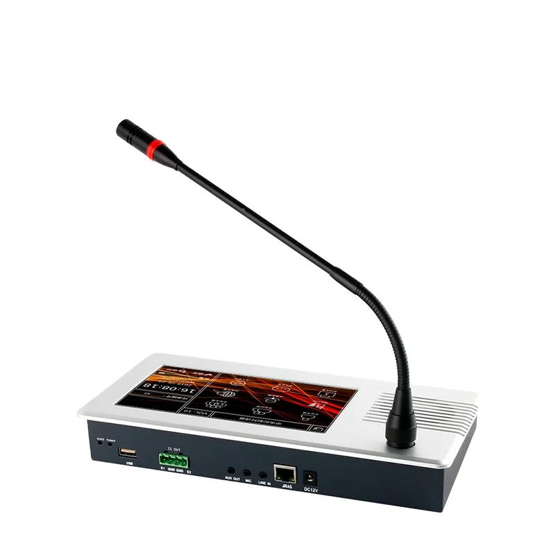 oupushi ip-6803 network paging microphone digital broadcasting system microphone offline broadcast two way intercom