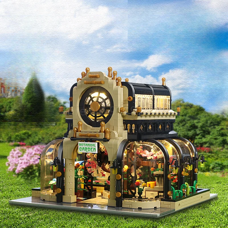 Expert Home Decor Street View Building Blocks Flowers Bouquet House Botanical Garden with Light Brick RC Toys For Girls Adult