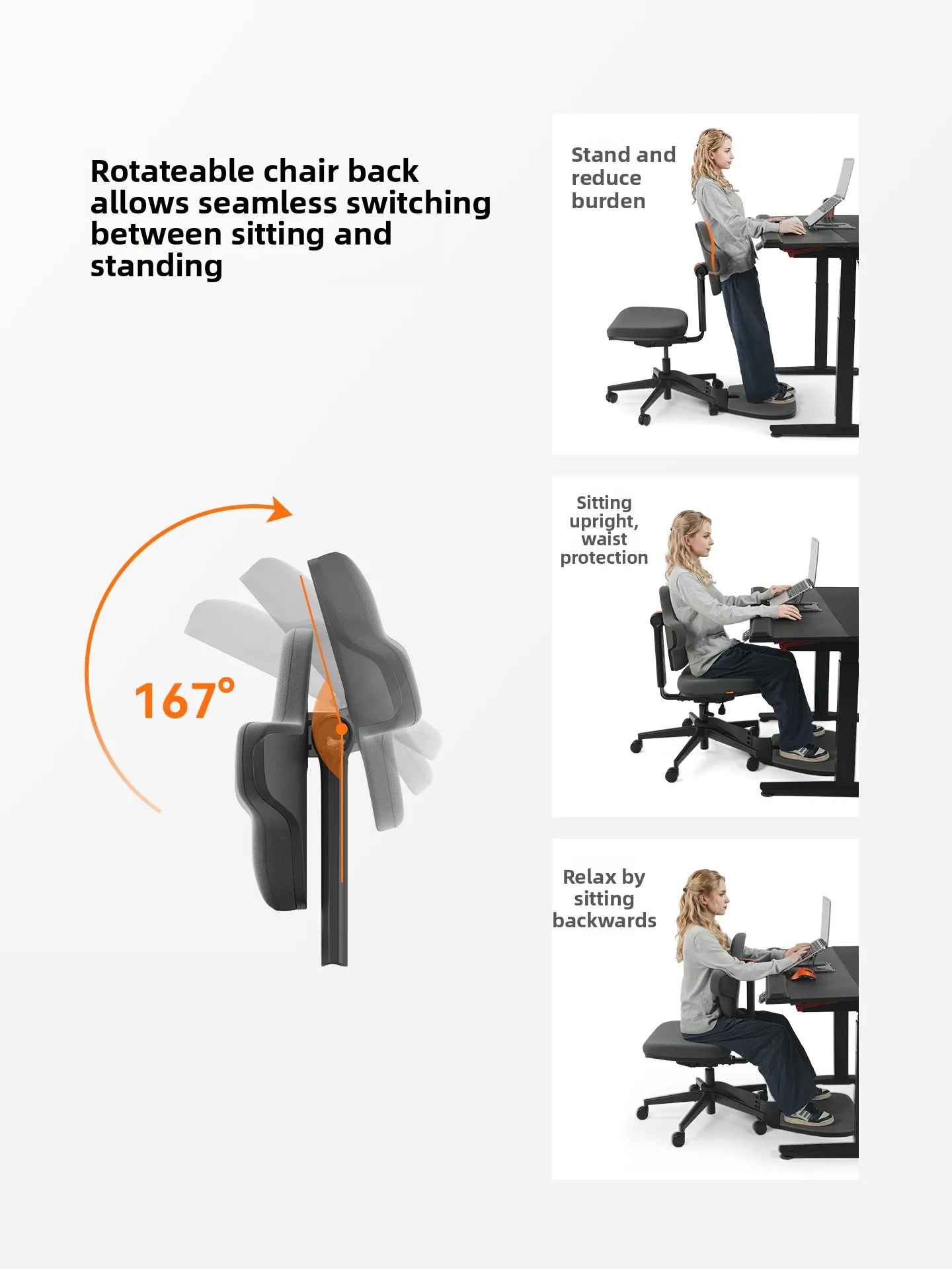 Station Chair Standing Office Ergonomic Comfort Computer  Riding  Lifting Table Special