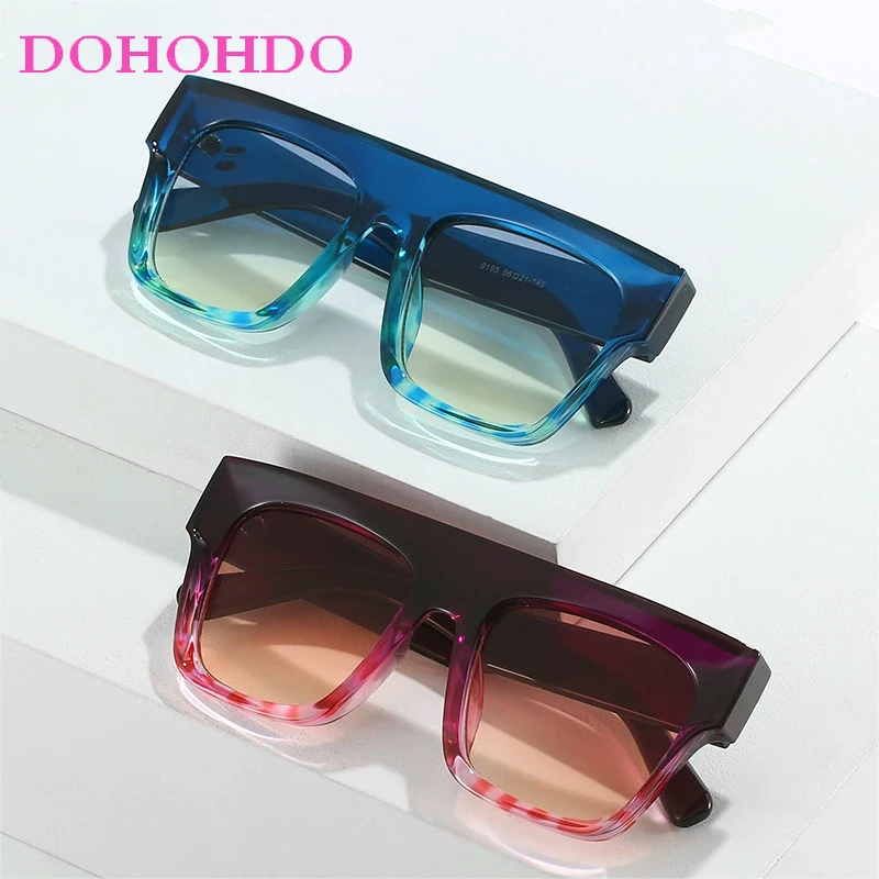 خمر إطار كبير مربع النظارات الشمسية النساء الرجال أزياء العلامة التجارية مصمم النظارات الكلاسيكية السفر القيادة ظلال UV400 Gafas دي سول #2