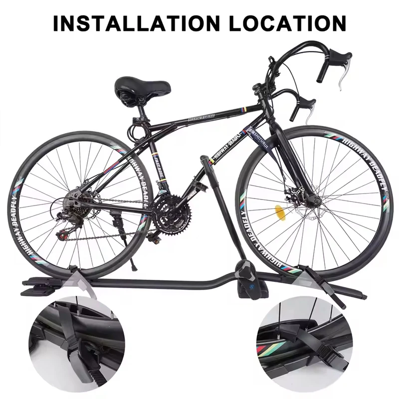 ProRide/Thule 598 Hochgeschwindigkeits-Dachträger-Fahrradradadaptergurte mit Polsterung für sicheres Radfahren und Gabelstapler – Detail 6