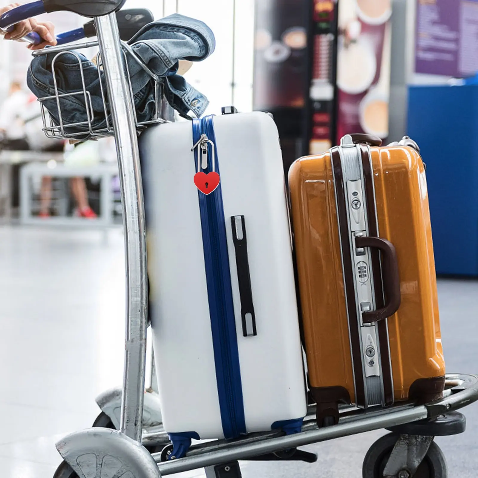 Heart-Shaped Lock Padlock Mini Size Durable Rust-Proof Multi-functional Security Lock for Suitcase Drawer Cabinet