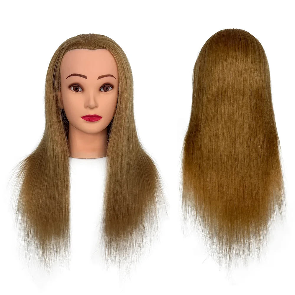 100% Human Hair Mannequin Head Blonde Color Styling Training Head Dolls for Cosmetology Manikin Maniquins Practice Head