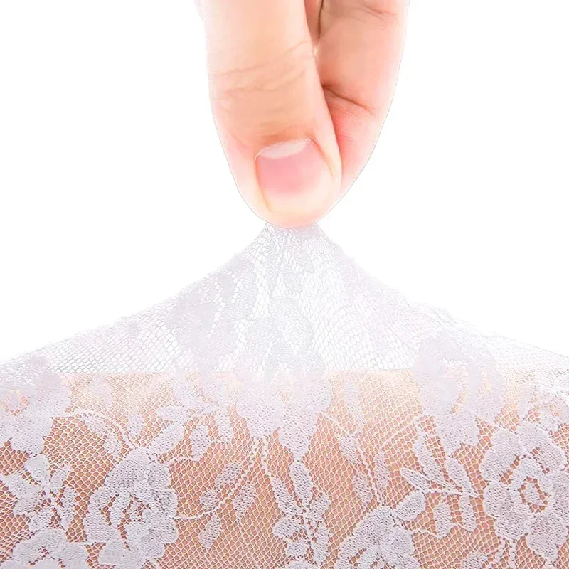 Guanti lunghi da donna in pizzo floreale trasparente Lolita Kawaii Guanti a rete bianchi neri Guanti estivi con protezione solare UV