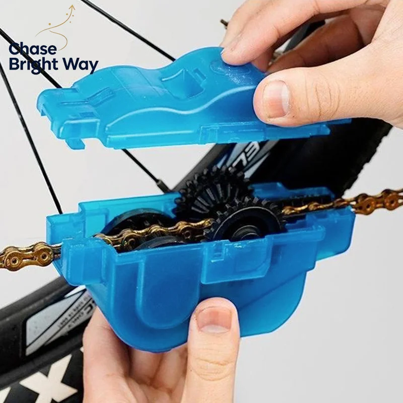 Limpiador portátil de cadenas de bicicleta, cepillos para bicicleta, herramienta de limpieza, kit de limpieza para ciclismo de montaña, accesorio para exteriores, limpieza de cadenas.