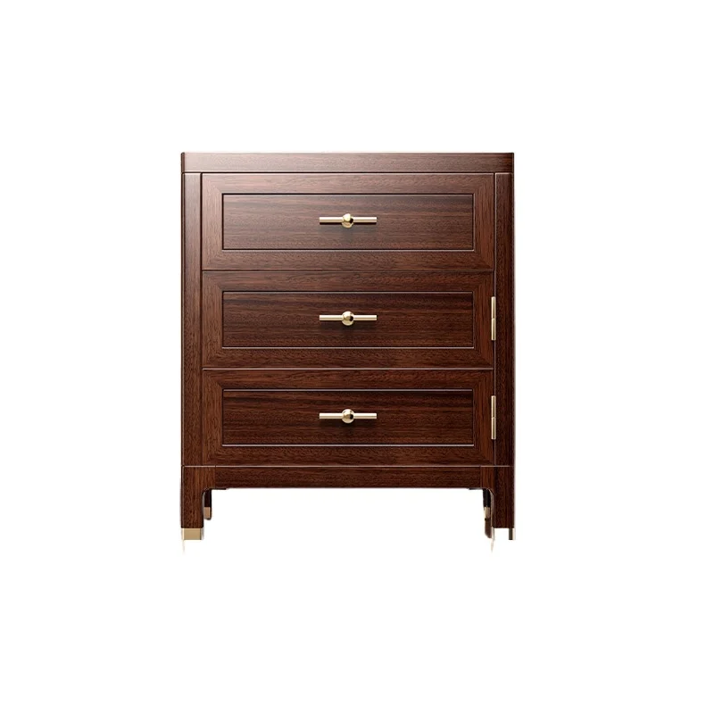 New Chinese Ebony Solid Wood Invisible Bedside Cabinet Safe Household Smart Fingerprint Safe