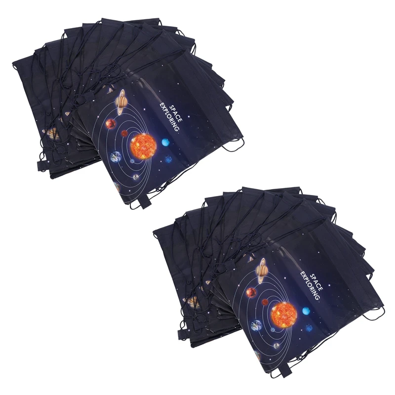 20Pcs Non-Woven Outer Space Planet Party Gifts Bags Baby Shower Candy Bags Kids Gifts Packing Backpack Birthday Party