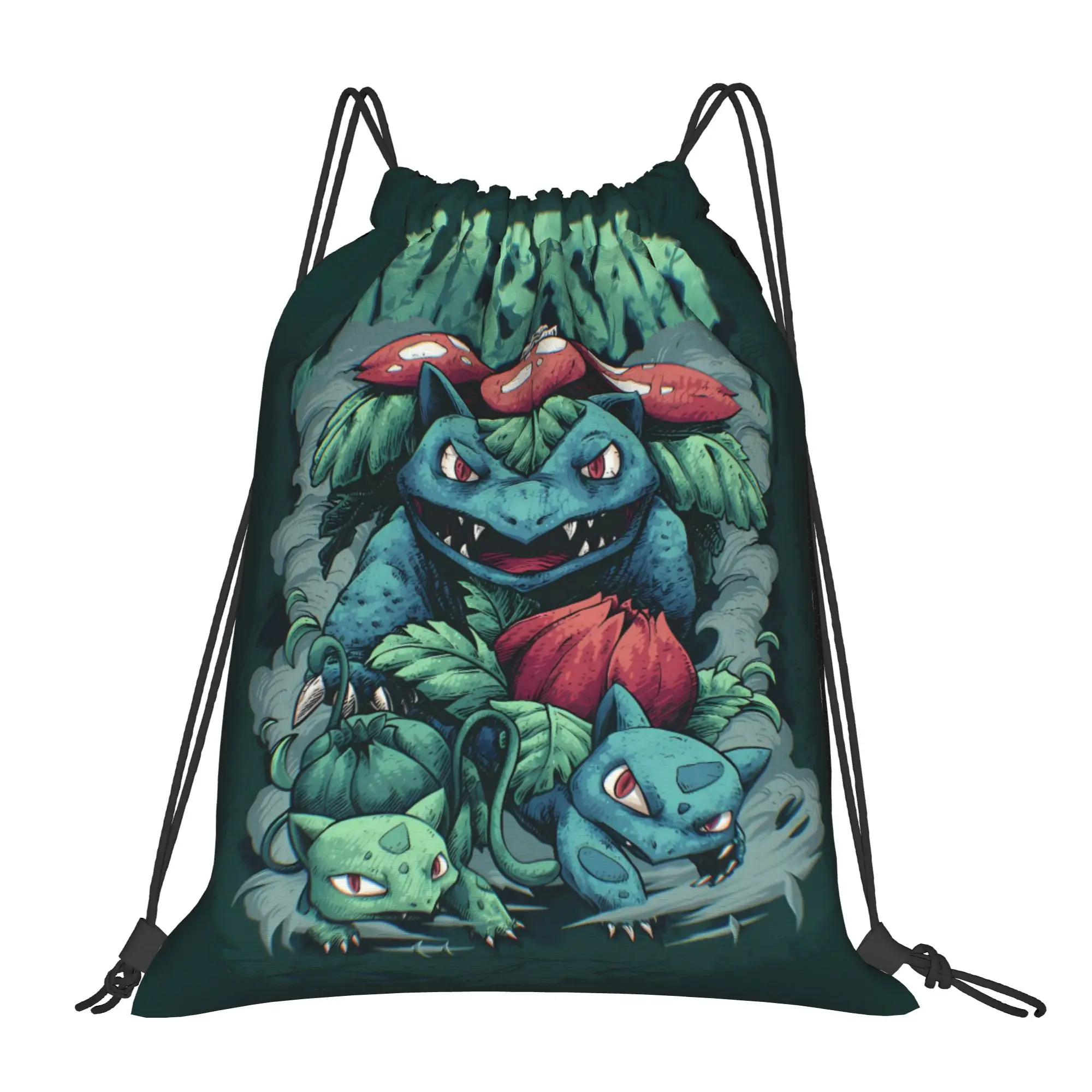Bulbasaur Poster Cartoon Backpacks  Folding Minimalist Sports Yoga Pattern Sackpack String Bags