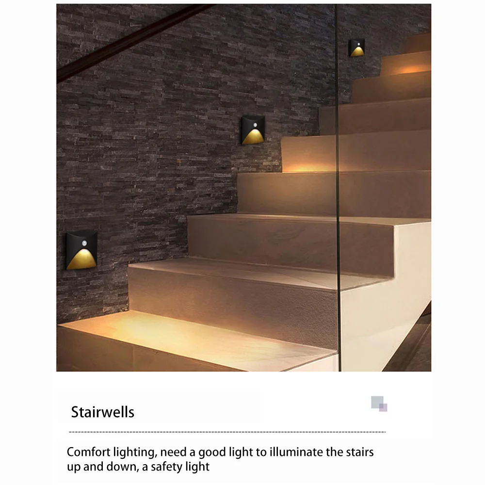 Outdoor Lighting Recessed Motion Sensor Wall Lamp Waterproof IP65 3W Led Embedded Step&Stair Porch Aisle Yard Night Light