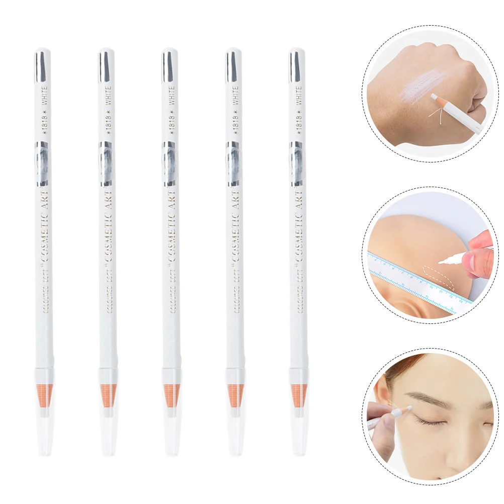 

5 Pcs Eyeliner Smooth Eyebrow Pencil Pencils for Women White Makeup Lasting Paper