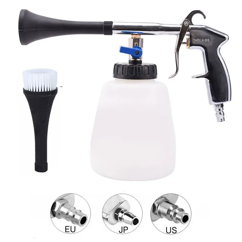 Auto Detailing Pneumatic Car Interior Cleaning Gun Cyclone Dust Blower Handheld High Pressure Air Duster with Brush