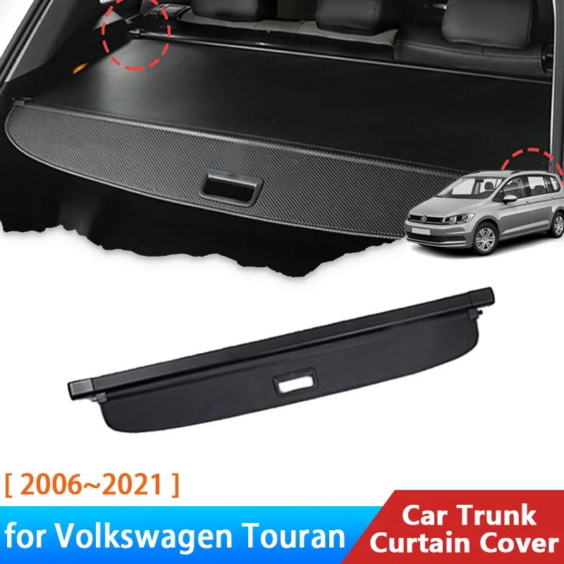 

For Volkswagen VW Touran 5T 1T 2006~2021 2019 2018 2017 2016 2008 2007 MK2 Accessories Trunk Cargo Mat Rear Curtain Retractable