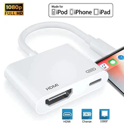 Telefon için HDMI iphone adaptörü uyumlu hdmi 8pin Port adaptörü iPhone iPad TV monitörler projektör 1080P ekran dönüştürücü