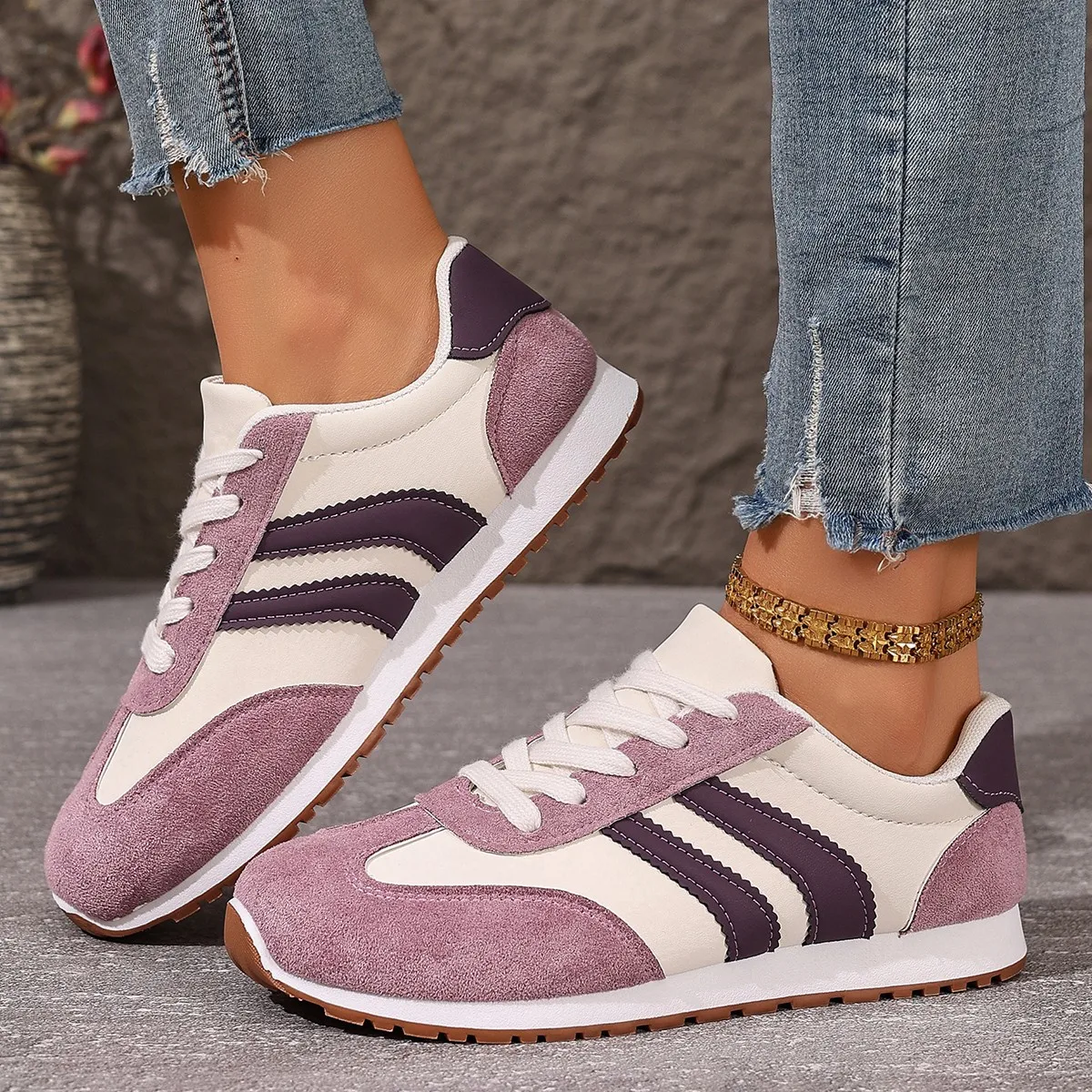 Modische Atmungsaktive Damen-Sportschuhe 2026 Herbst Leichte Freizeitsneaker Übergrößen Bequeme Rutschfeste Laufschuhe – Detail 4