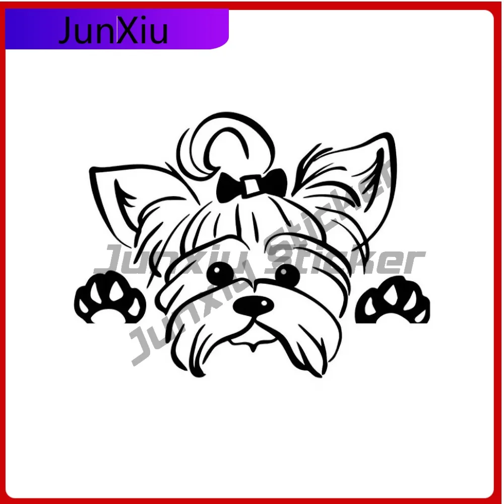 

Peeking Yorkshire Terrier Widnow Cool Car Laptop Window Bumper Waterproof Vinyl Decal Decoration Unique Vintage Cool Cool