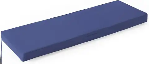 Waterproof Outdoor Bench Cushion, 48x18x3 Inch, Fade Resistant Navy Blue Seat Pad for Garden and Porch