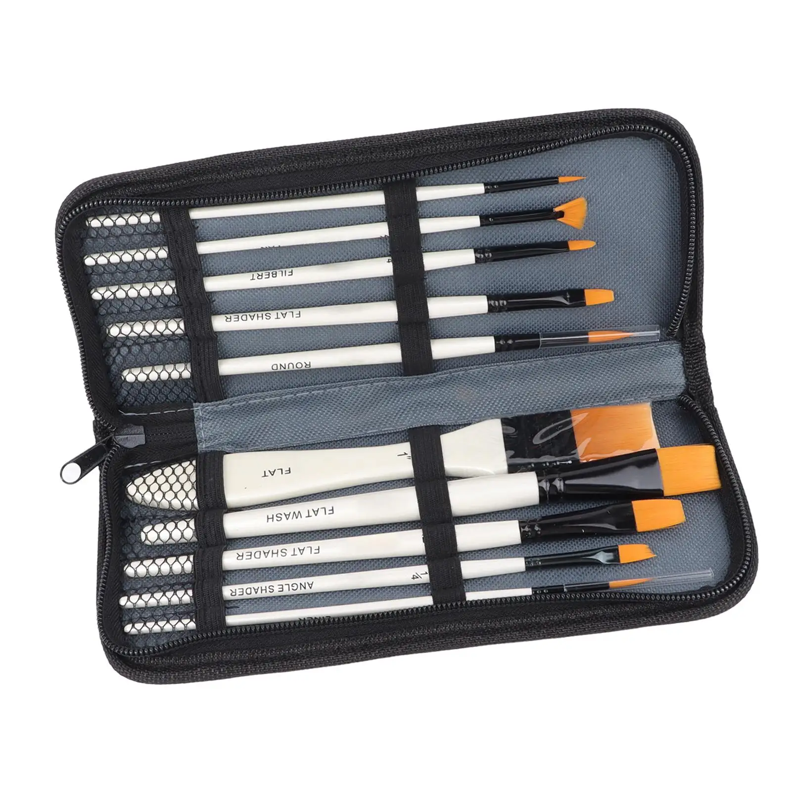 Ensemble de pinceaux de peinture à l'huile en Nylon multi-usages, manche en bois, épaisseur uniforme pour les projets artistiques, fournitures de peinture
