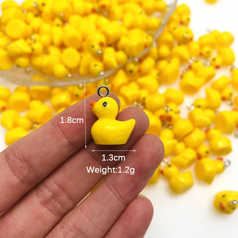 10/30/50/100 قطعة بالجملة صغيرة بطة صفراء الراتنج السحر السائبة لطيف الحيوان المعلقات ل القرط Diy بها بنفسك صنع المجوهرات