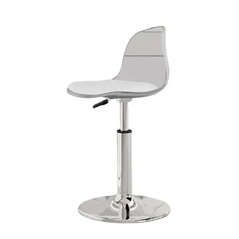 

Waterproof Lift Modern Bar Chair Plastic Low Transparent Design Counter Swivel Chair Metal Minimalist Lounge Sandalye Furniture