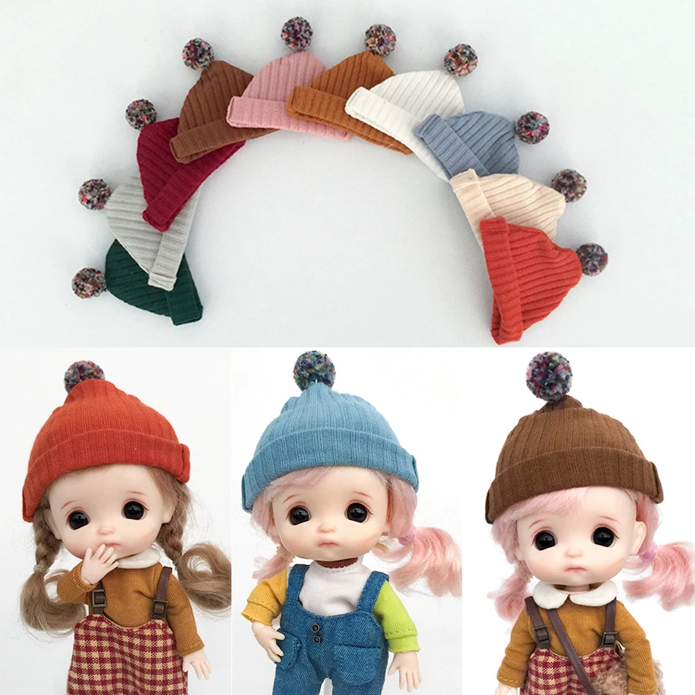 Ob11Doll Hat Scarf Doll Wool Knitting Cap Accessories Dolls Christmas Hat For Gsc Clay Head, Obitsu11, Molly, 1/12 bjd Dolls