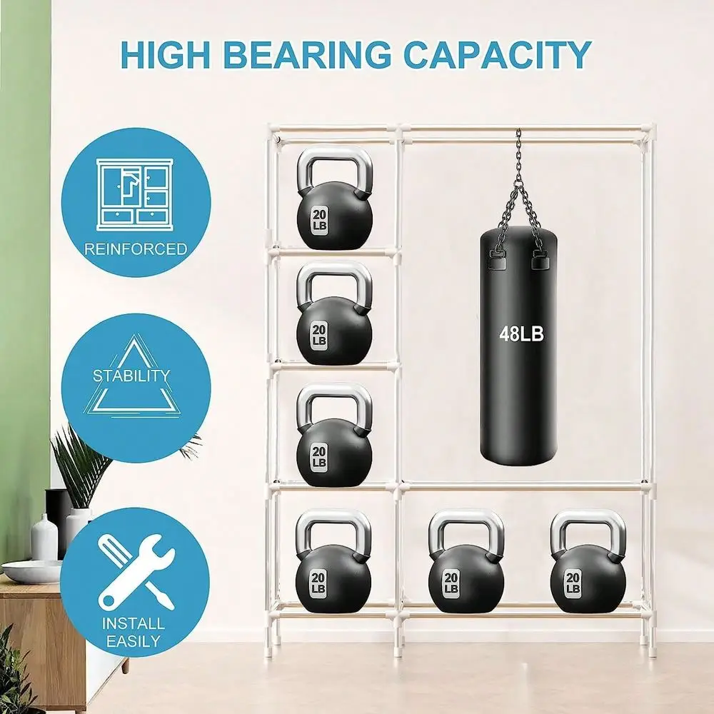 

Large Portable Closet Wardrobe Clothes Rack Storage Organizer Shelf Fabric With 3 Drawers Storage Shelves Wardrobe Closet Side