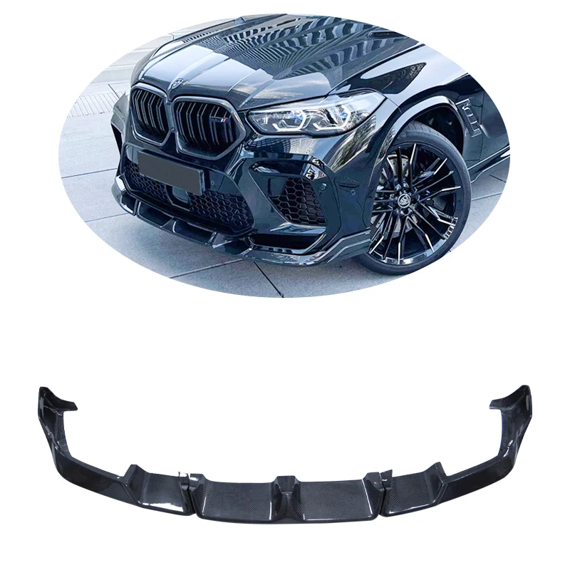 

Real Carbon Fiber LD Style Car Bumper Sporty Front Splitter Lip For BMWs X6M F96 2019-2022 Car Bodykit Exterior Accessory Parts